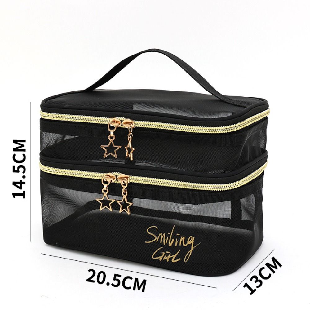 Cosmetic Bags - Nieuwe nylon make-uptas, dubbele lagen, grote