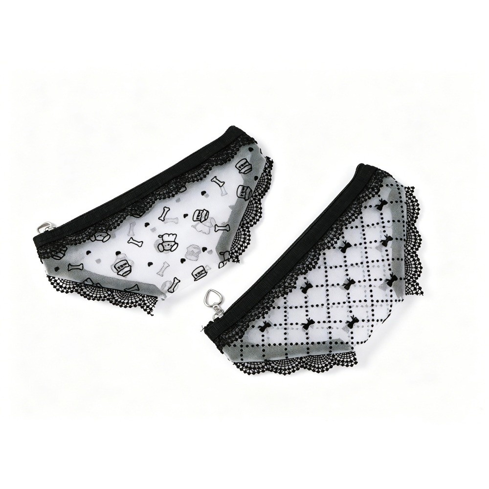 Cosmetic Bags - Leuke kanten mesh opbergtas, slipvormige driehoekige
