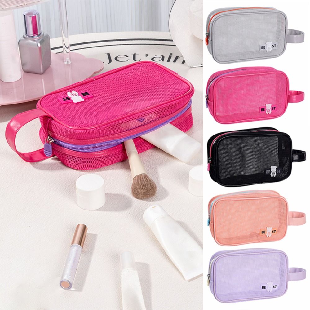 Cosmetic Bags - Duurzame make-uptas van mesh met handvat,